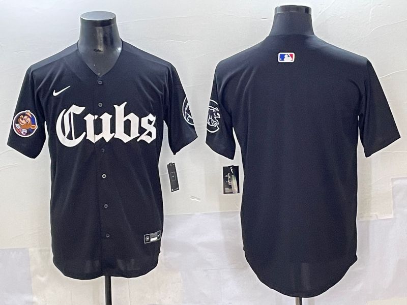 Men 2025 Chicago Cubs Blank Black Five generations Joint Name Nike MLB Jersey style 2